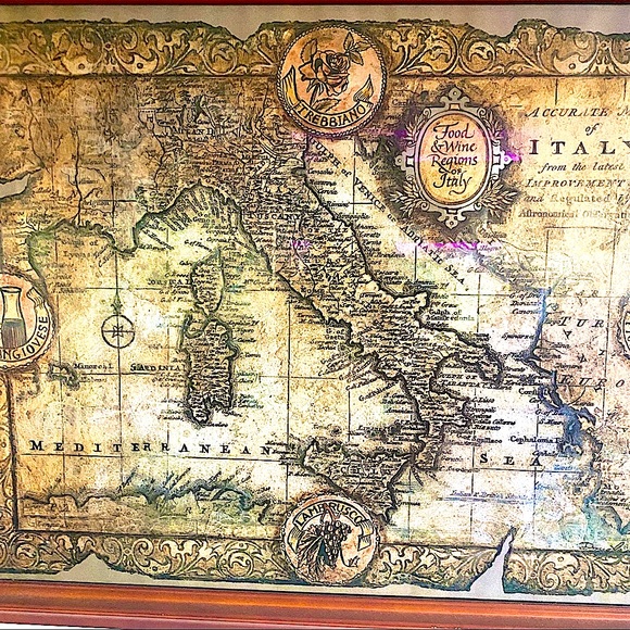 Vintage framed map of Italy. - Picture 4 of 4